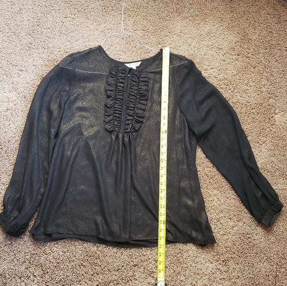 Nanette Lepore Shimmer Sheer Black Blouse - Picture 5 of 8